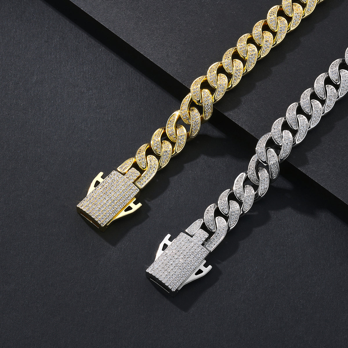 12mm Polished Plain Miami Cuban Bracelet