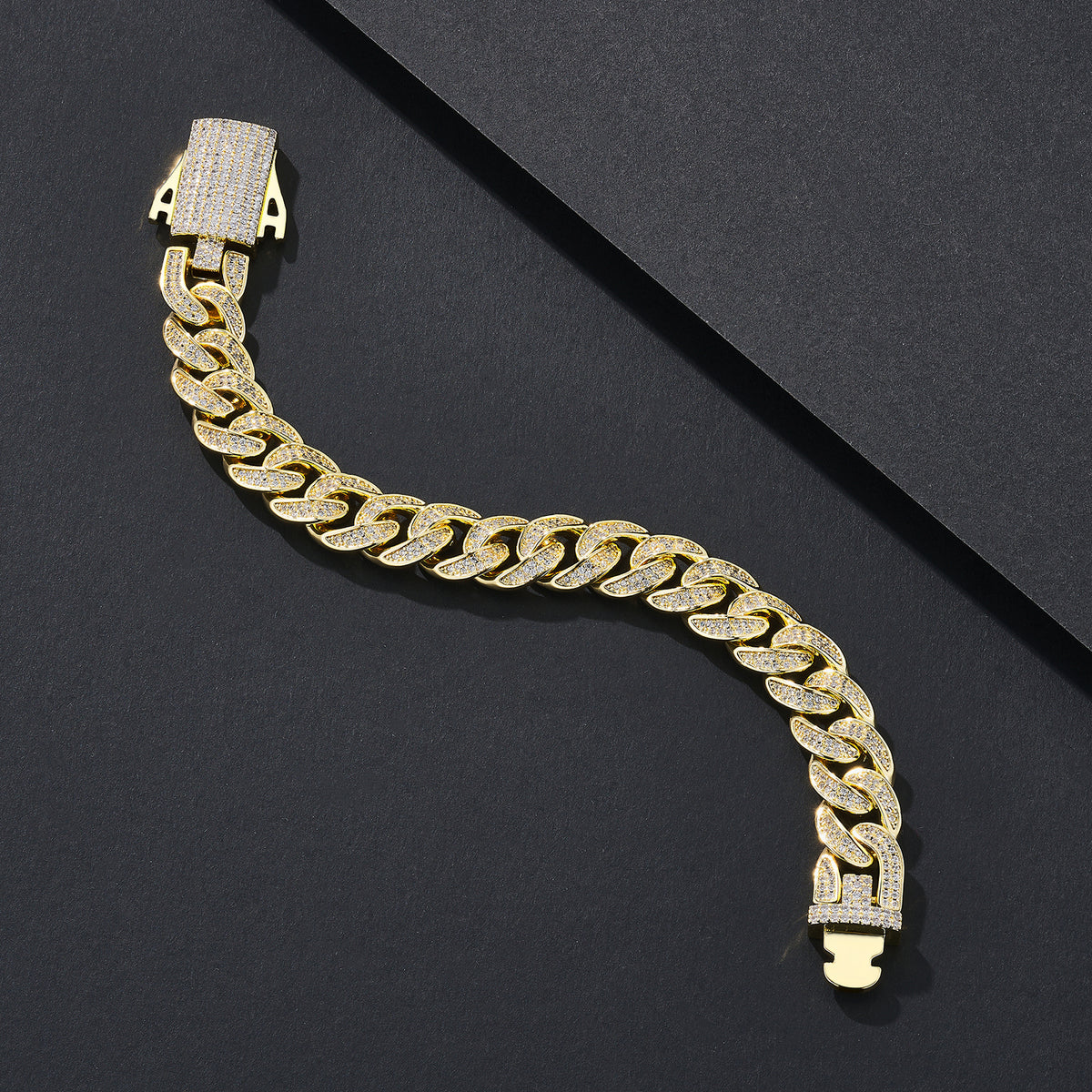 12mm Polished Plain Miami Cuban Bracelet