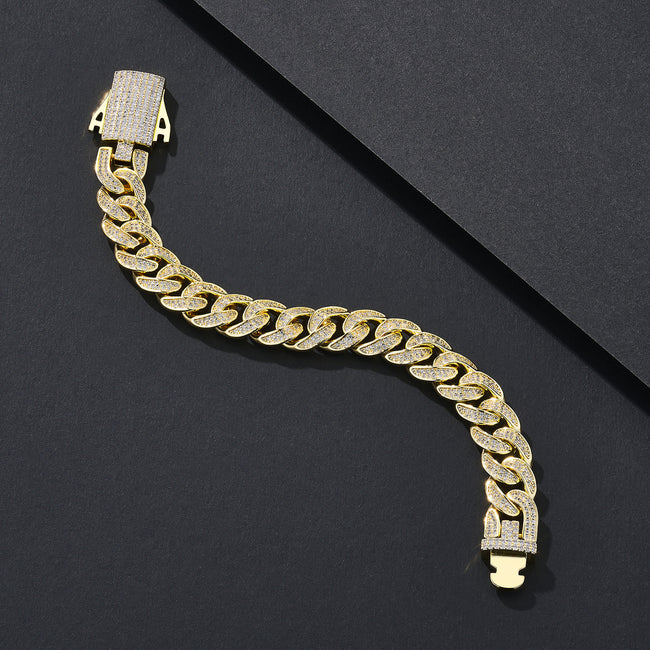 12mm Polished Plain Miami Cuban Bracelet Main Image