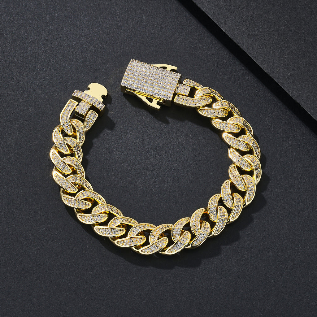12mm Polished Plain Miami Cuban Bracelet
