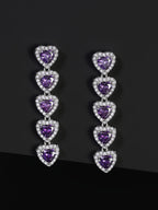 Iced Heart Drop Earrings