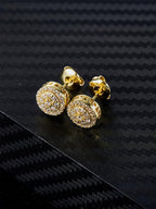 Round Iced CZ Earring Set