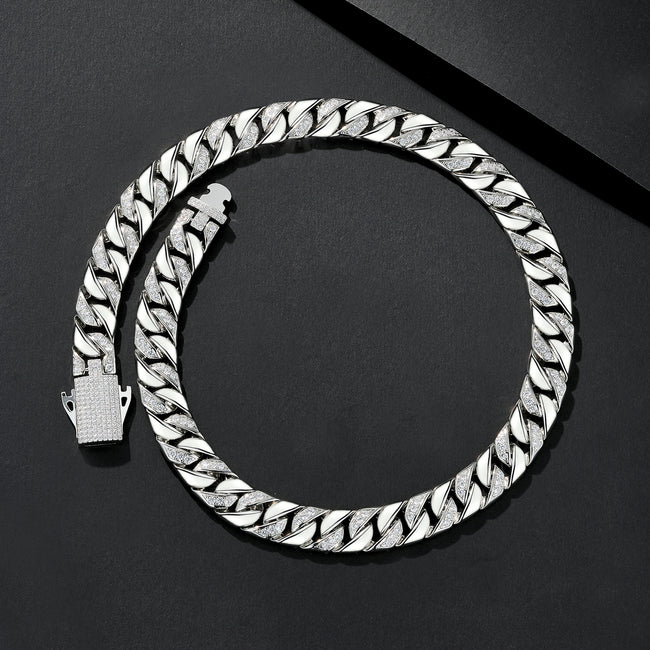 12mm Wide Flat Iced Miami Cuban Main Image