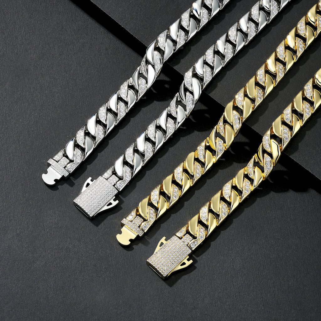 12mm Wide Flat Iced Miami Cuban