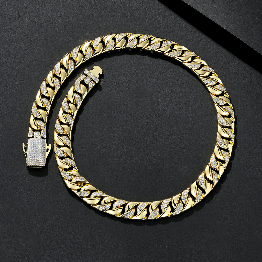 12mm Wide Flat Iced Miami Cuban