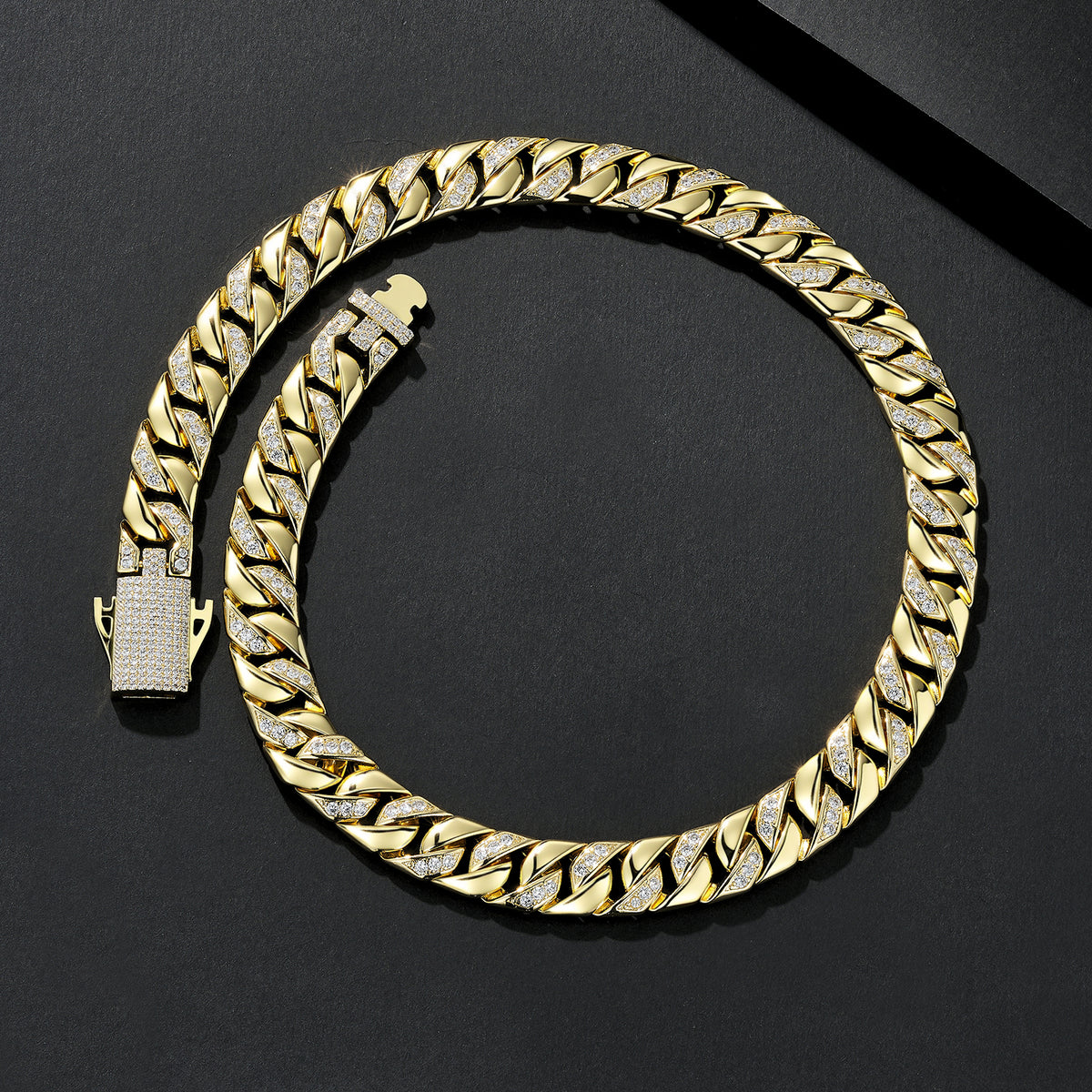 12mm Wide Flat Iced Miami Cuban