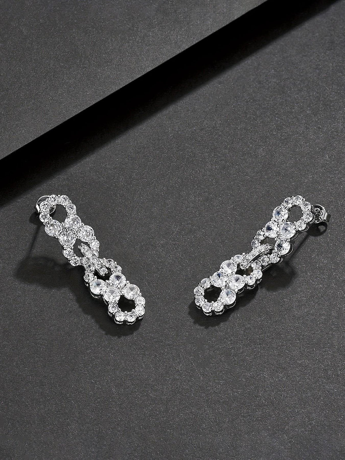 Iced Infinity Drop Earrings