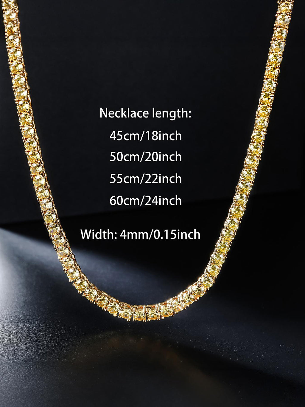 4mm  Orange CZ Tennis Chain