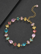 Multicolor Square Gemstone Bracelet