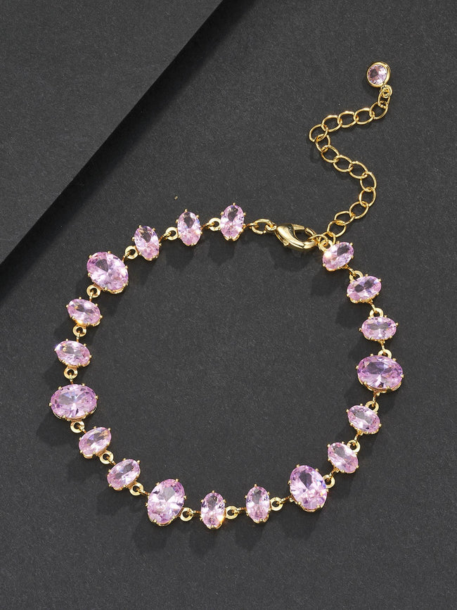 Pink Oval Gemstone Bracelet Hover Image