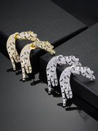 Iced Jumping Cat Stud Earrings