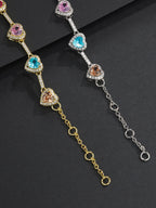 Multicolor Heart CZ Bracelet