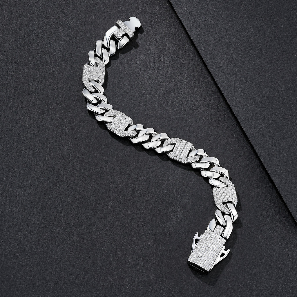 12mm Raised-Set Iced Miami Cuban Bracelet