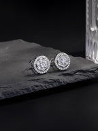 Iced Flower Cluster Stud Earrings