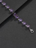 6mm Purple Heart CZ Statement Bracelet