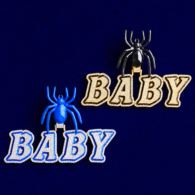 Custom3D Spider Enamel Bubble Name Pendant Main Image