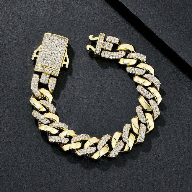 14mm Massive Chunky Plain Miami Cuban Bracelet Hover Image