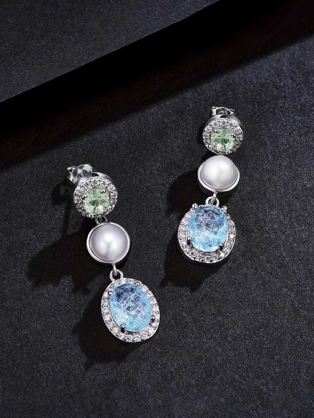 Iced Crystal Bloom Stud Earrings