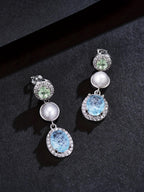 Iced Crystal Bloom Stud Earrings