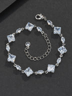 Adjustable Square Couple CZ Bracelet