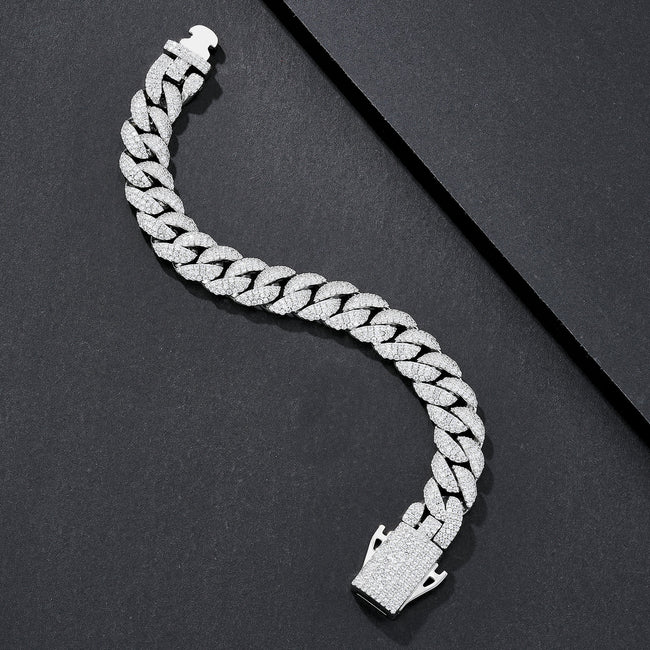 12mm Broad Chunky Plain Miami Cuban Bracelet Main Image