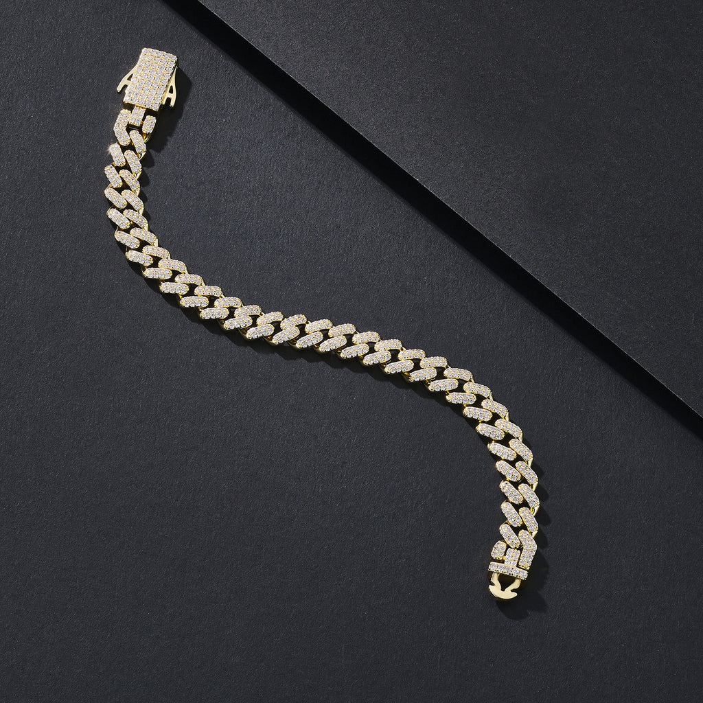 8.5mm Hex-Prong Iced Miami Cuban Bracelet