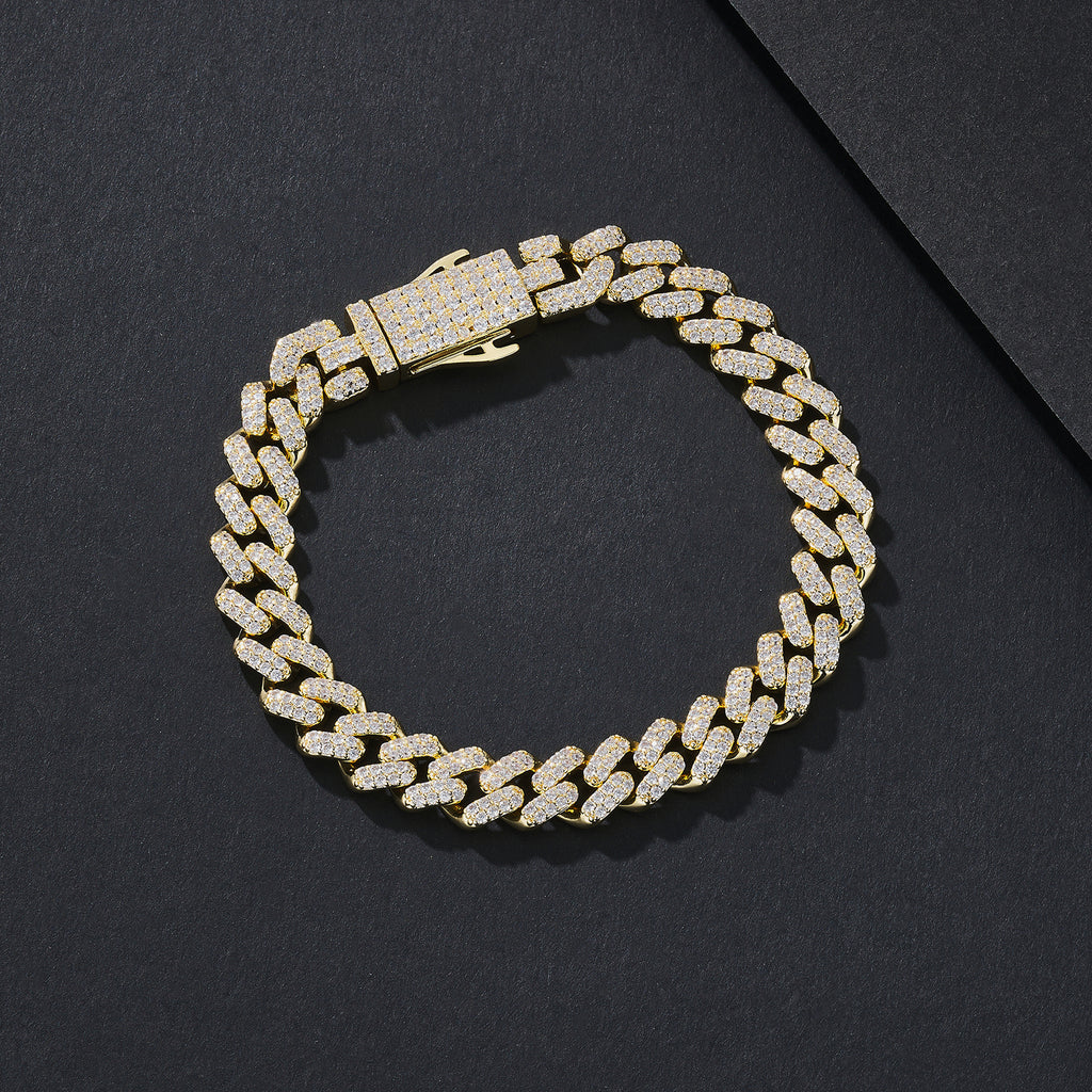 8.5mm Hex-Prong Iced Miami Cuban Bracelet