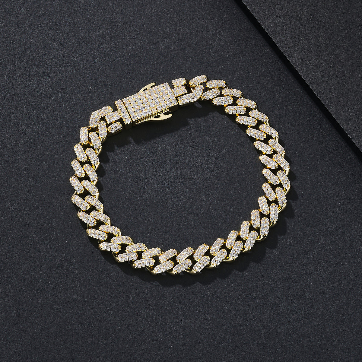 8.5mm Hex-Prong Iced Miami Cuban Bracelet