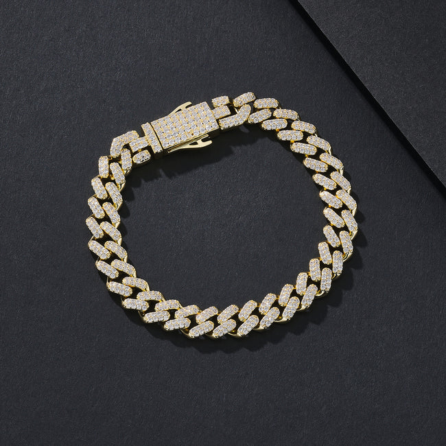 8.5mm Hex-Prong Iced Miami Cuban Bracelet Hover Image