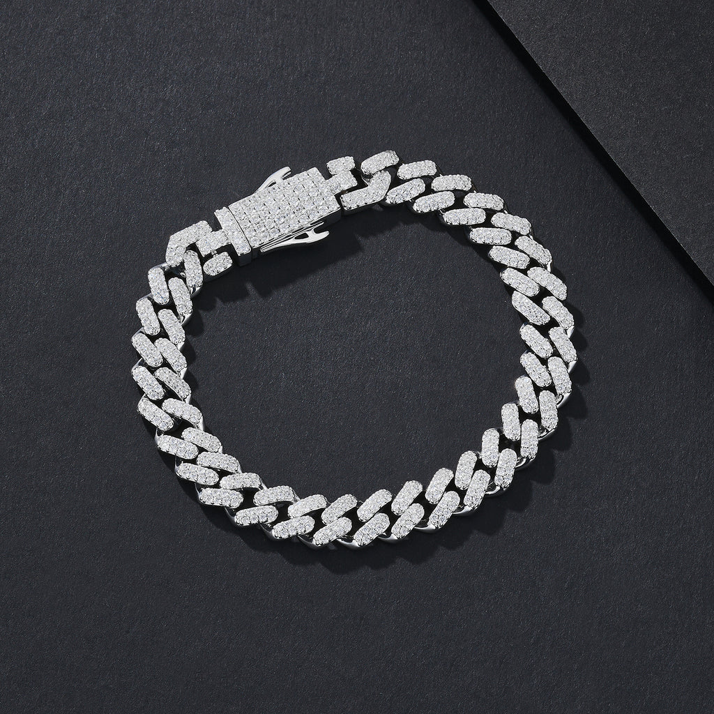 8.5mm Hex-Prong Iced Miami Cuban Bracelet