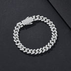 8.5mm Hex-Prong Iced Miami Cuban Bracelet
