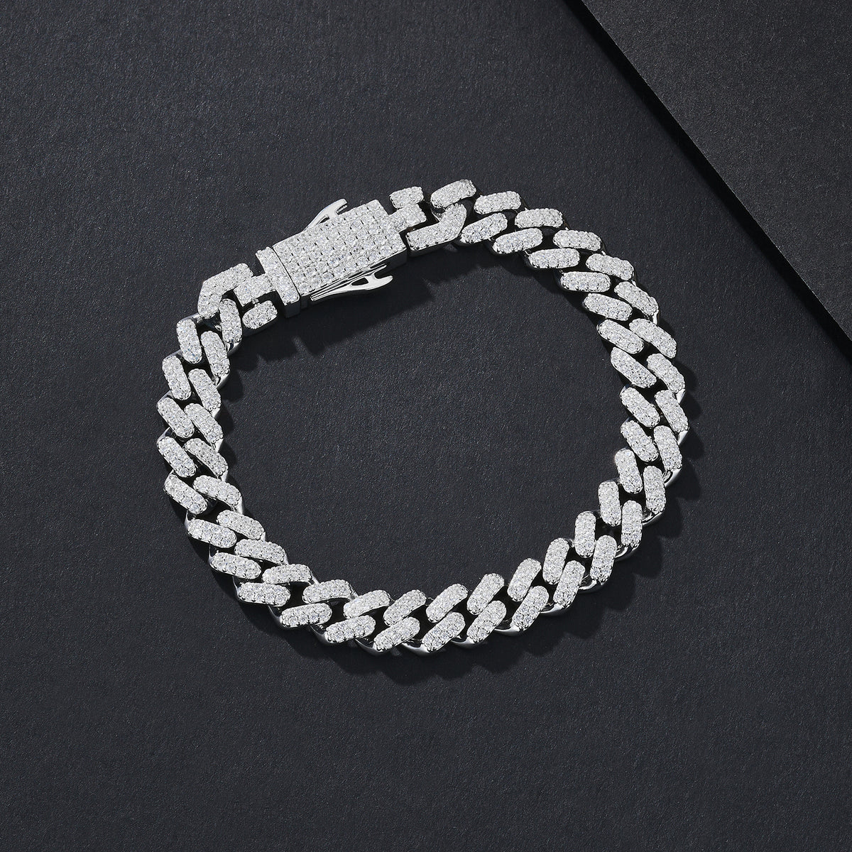 8.5mm Hex-Prong Iced Miami Cuban Bracelet