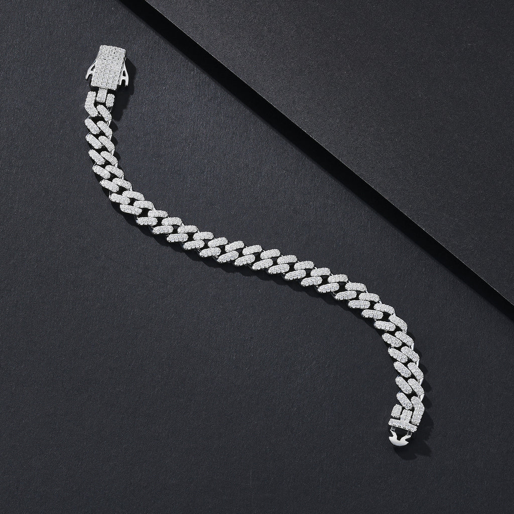 8.5mm Hex-Prong Iced Miami Cuban Bracelet