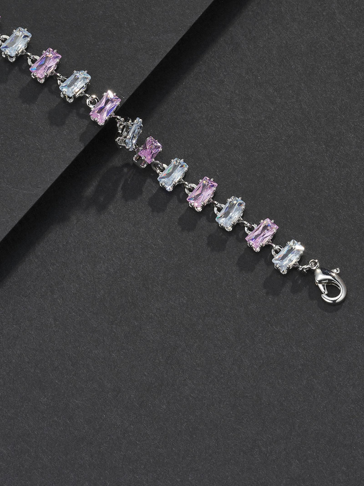 7mm Pink Baguette Bracelet