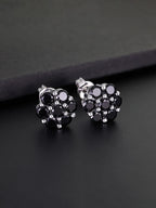 Black Plum Blossom Stud Earrings