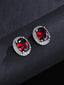 Iced Ruby Stud Earrings