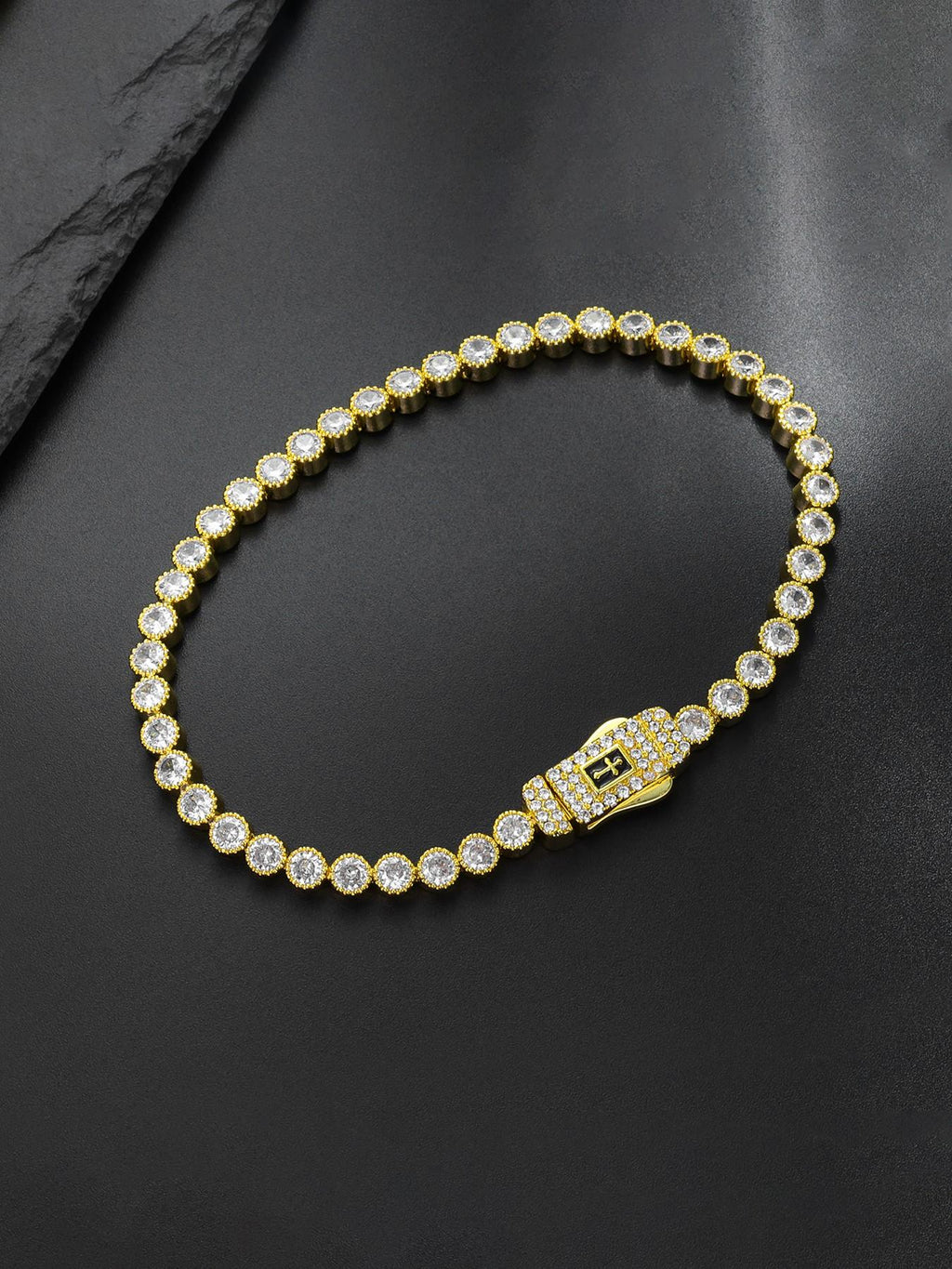3mm Halo Cross Tennis Bracelet