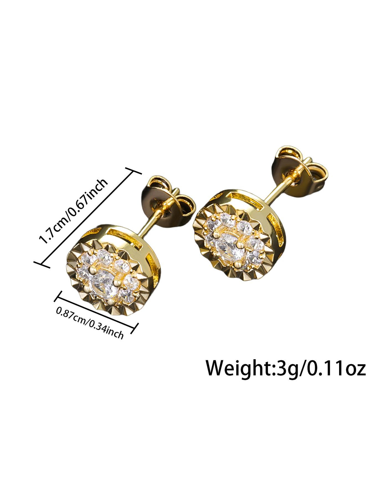 Classic Round CZ Stud Earring Set