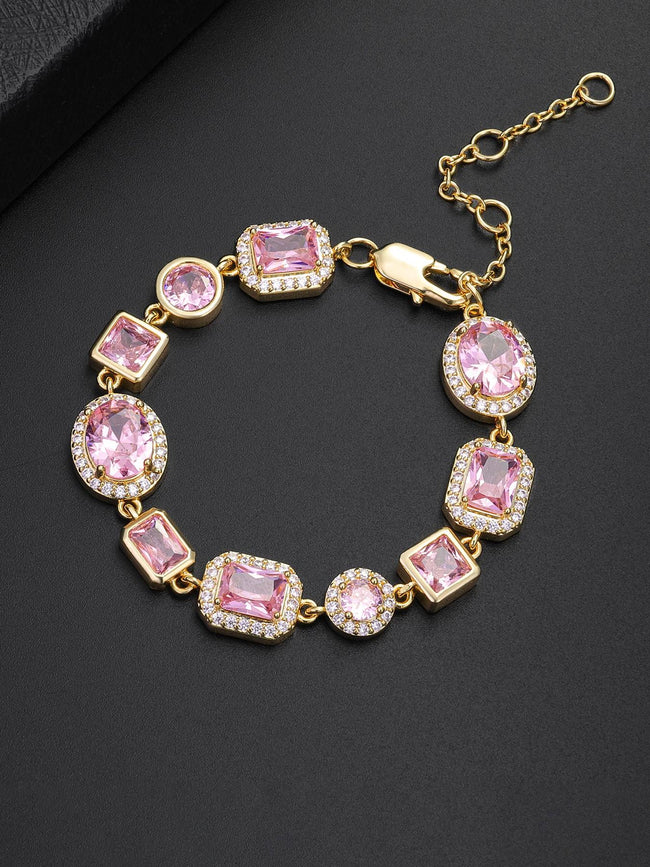 12mm Pink Baguette Bracelet Hover Image