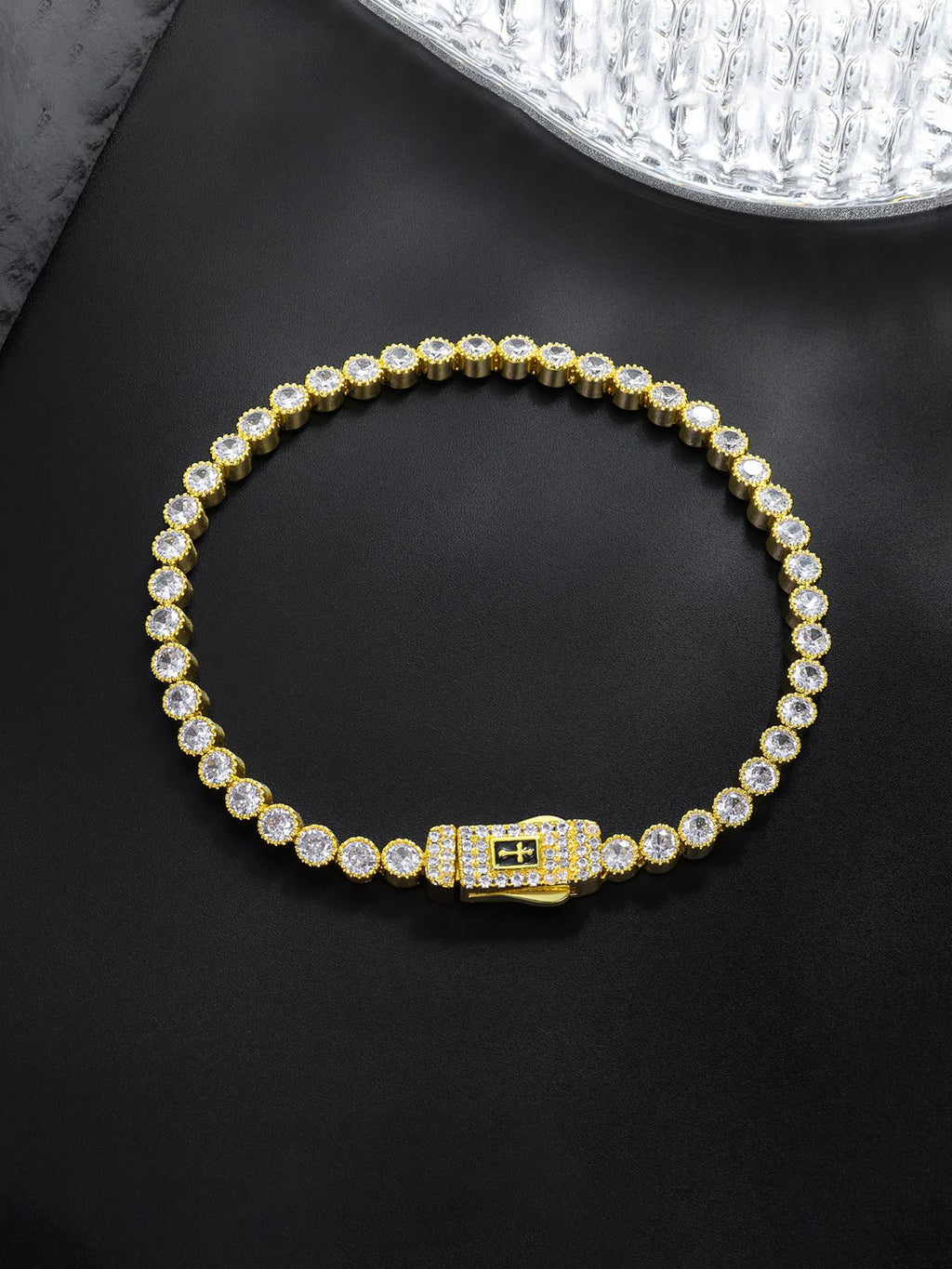 3mm Halo Cross Tennis Bracelet