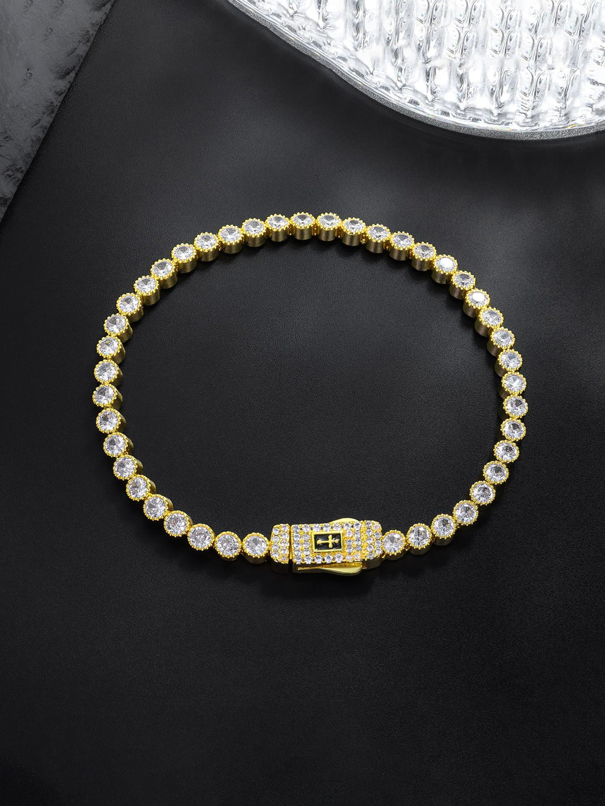 3mm Halo Cross Tennis Bracelet