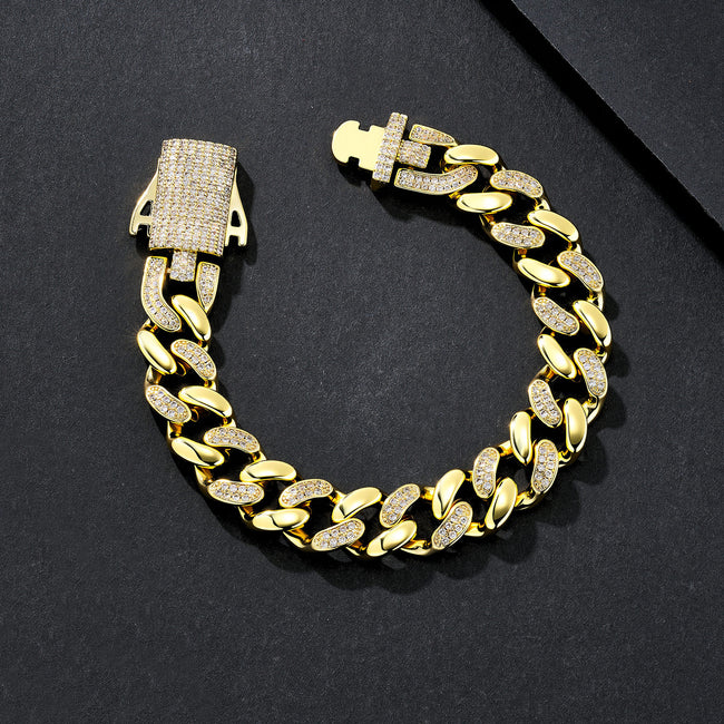 12mm Classic Plain Miami Cuban Bracelet Hover Image