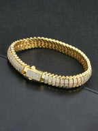 9MM Full-Iced Herringbone Bracelet