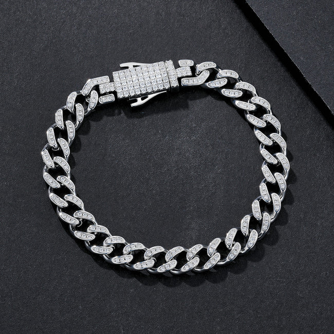 7.5mm Light-Weight Plain Miami Cuban Bracelet Hover Image