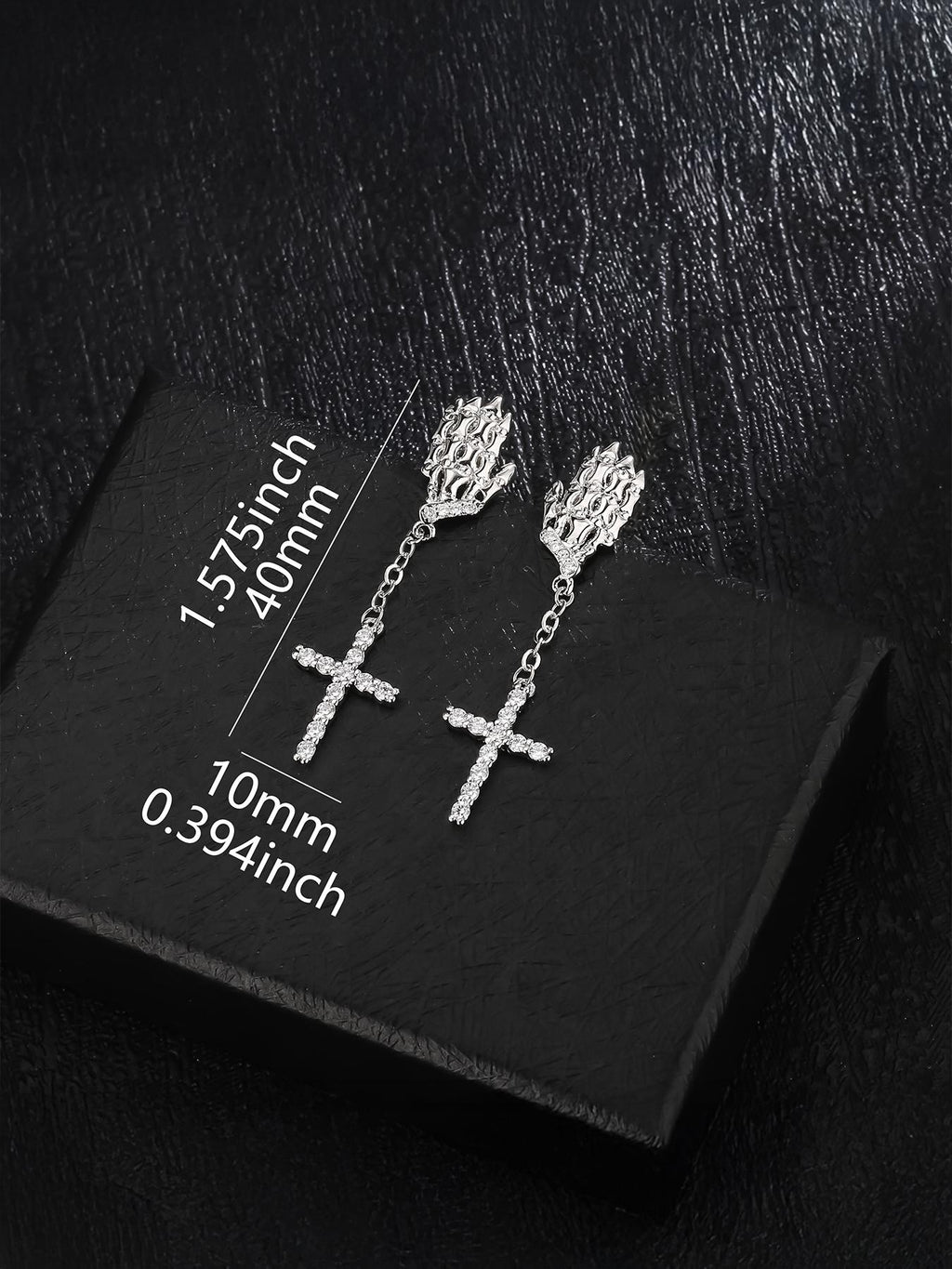Skeleton Hand Cross Earrings