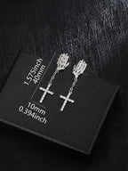 Skeleton Hand Cross Earrings