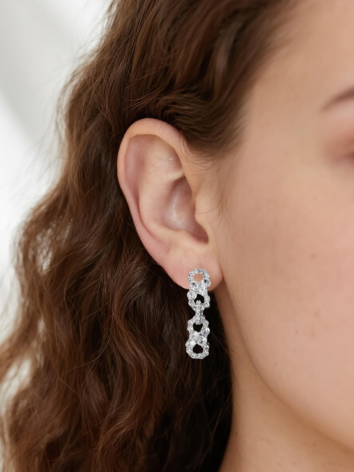Iced Infinity Drop Earrings