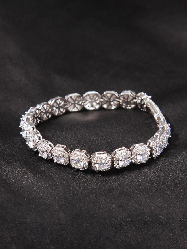 9mm Sugar Cube CZ Bracelet Main Image
