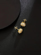 Iced Plum Blossom Stud Earrings