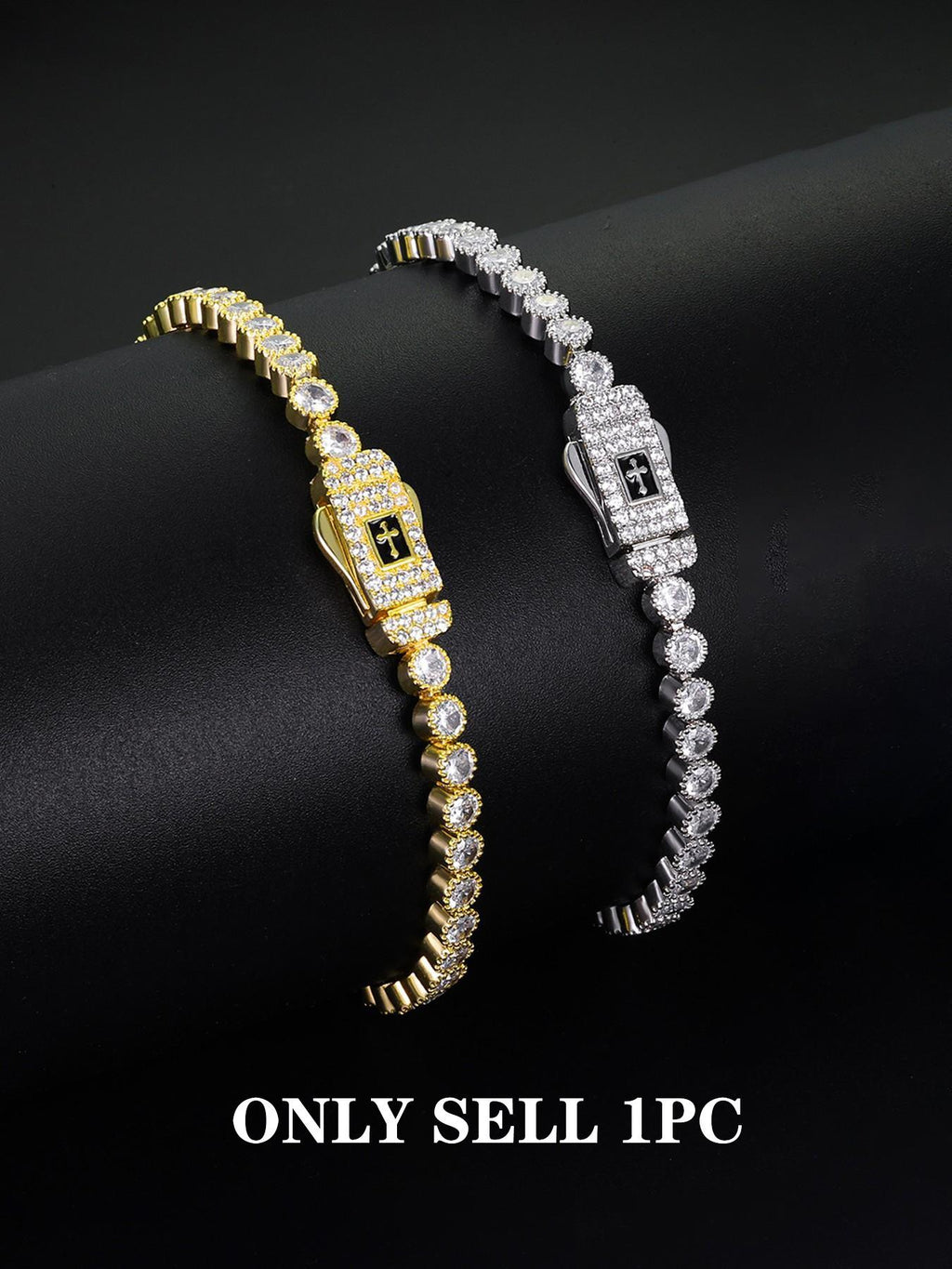 3mm Halo Cross Tennis Bracelet